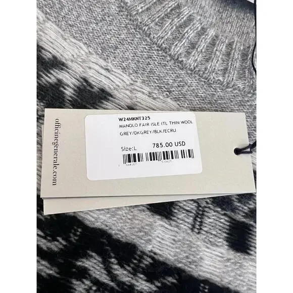 $789 officiate generale Manila Wool Sweater Size Large - Picture 9 of 14